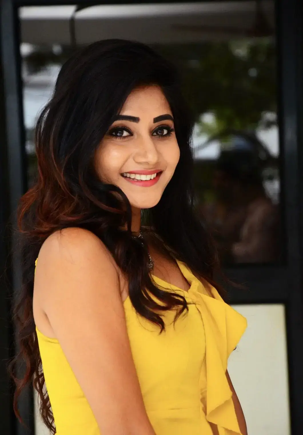 Indian Model Vasanthi Krishnan Stills in Yellow Dress